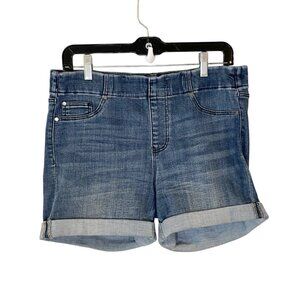 LIVERPOOL Pull-On Roll Cuff Blue‎ Stretchy Jean Shorts The Short Size 6/28